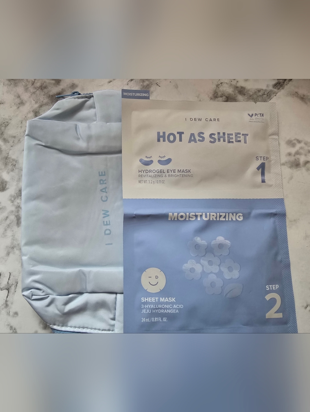 I Dew Care Hot As Sheet Hydrogel Eye Mask and Sheet Mask w/ Cosmetic Bag (NWT)